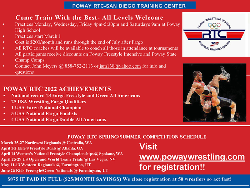 Poway RTC Training Poway Wrestling